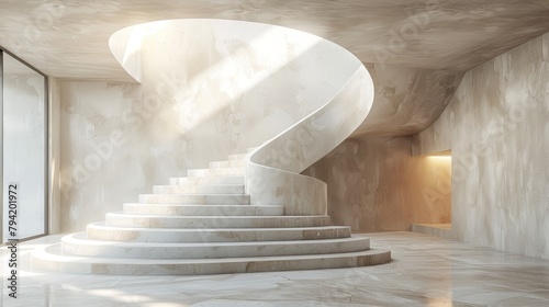 Elegant Staircase in Modern Architecture Generative AI