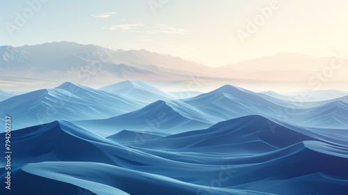 A beautiful blue ocean with mountains in the background