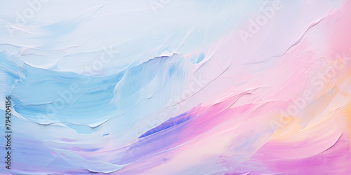 Sky blurry water texture blue background for copy space text. Abstract ocean wave brushstrokes art for spring, summer travel. Pastel impasto paint banner for Mother's Day love mobile banner by Vita