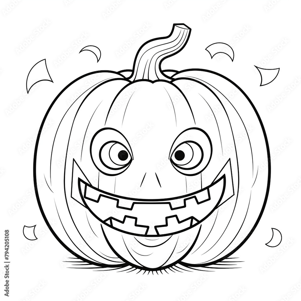 outline coloring page, on white background, jack-o-lantern, bold lines, black and white outline for coloring book page сreated with Generative Ai outline coloring page, on white background, jack-o-lantern, bold lines, black and white outline for coloring book page сreated with Generative Ai