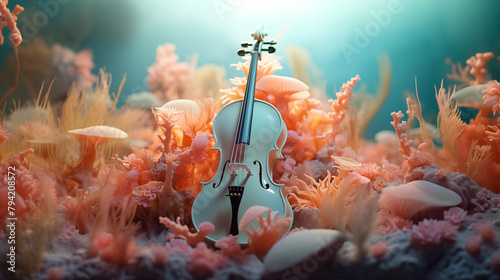 underwater cello coral design