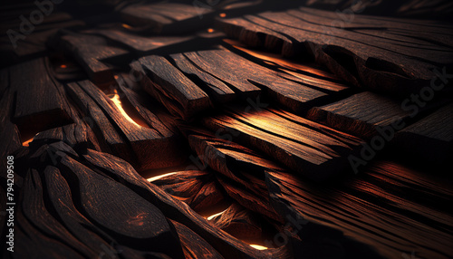 Burnt wood texture background