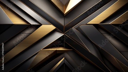 Metalic and black gold geometric background