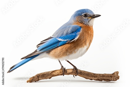 Eastern Bluebird bird on white background © AdobeInspire