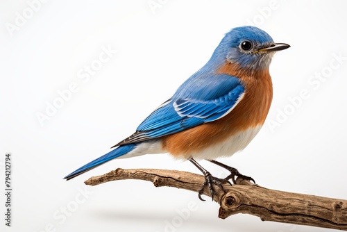 Eastern Bluebird bird on white background  © AdobeInspire