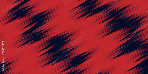 Red halftone dots blue color pattern gradient grunge texture background. Dot pop art comic sport style vector illustration. Eps10 photo