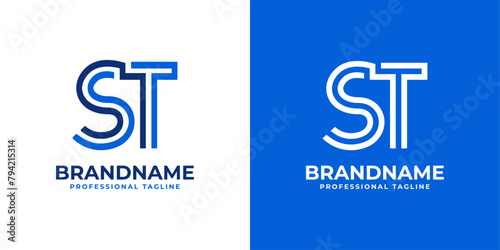 Letters ST Line Monogram Logo, suitable for business with ST or TS initials