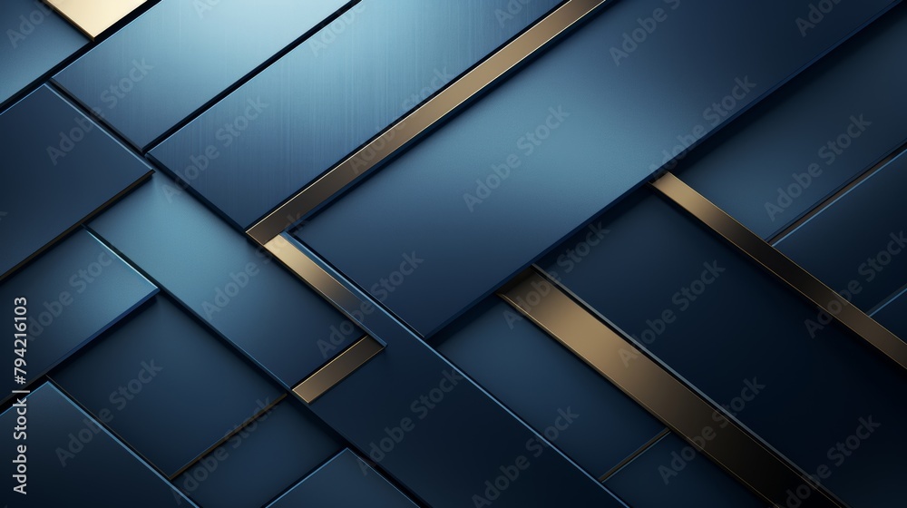 Metalic and geometric blue background