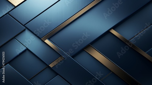 Metalic and geometric blue background