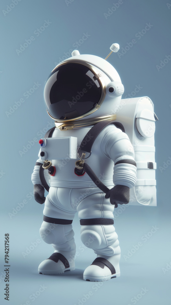 Futuristic astronaut with sleek spacesuit design