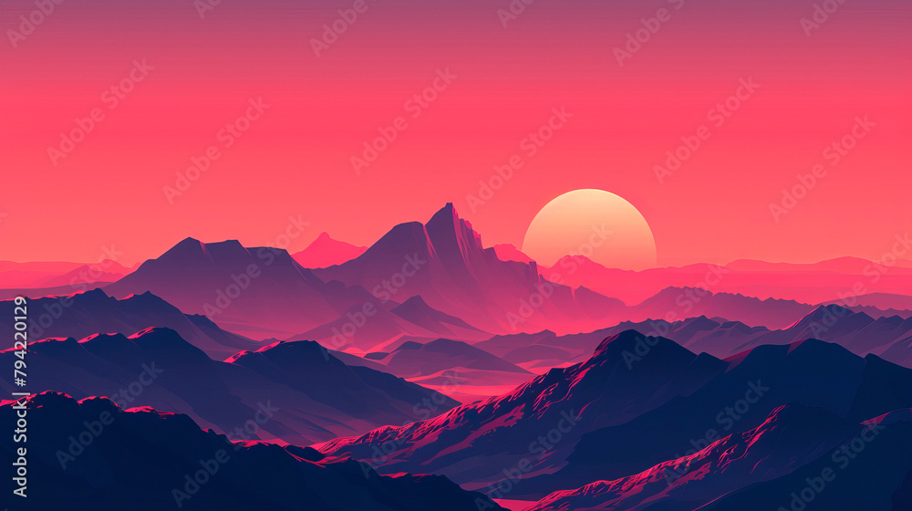 Mountains, background foreboding colors.