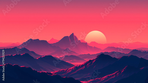 Mountains, background foreboding colors. © 3r1k_ai
