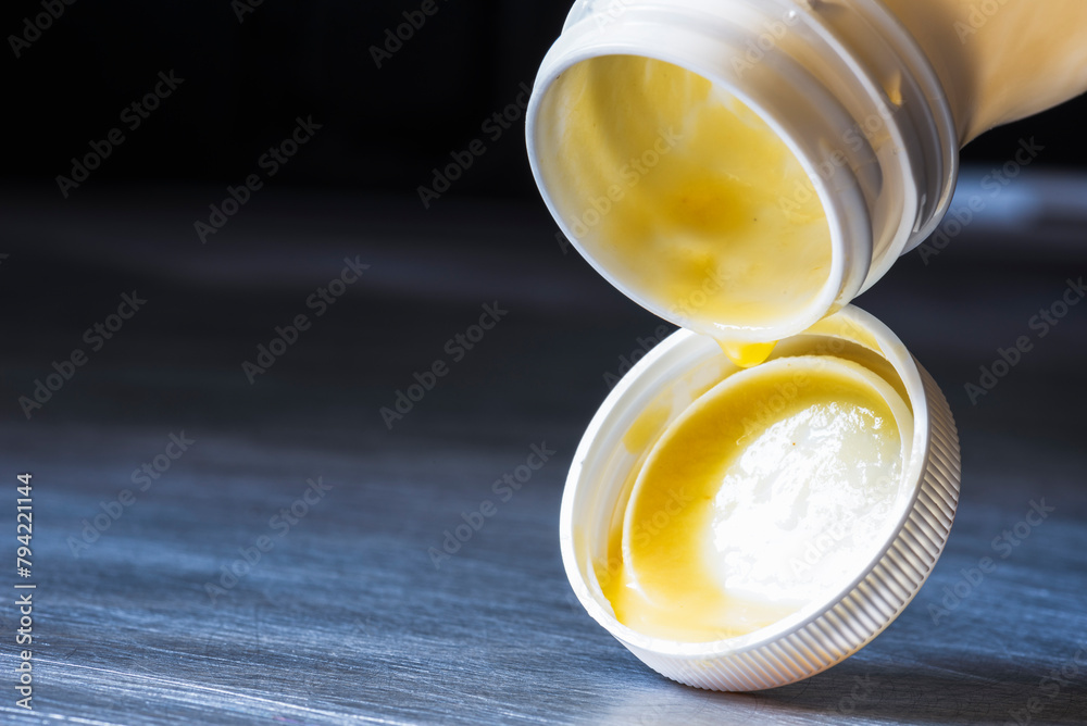 Empty bottle of smoothie or juice after breakfast