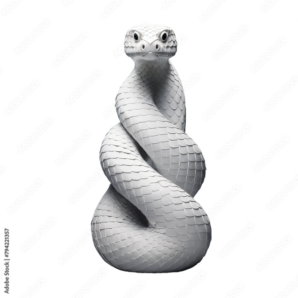Fototapeta premium snake in front of white