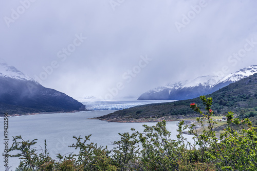 A beautiful view of a lake with view of large body of Perito Moreno glacier