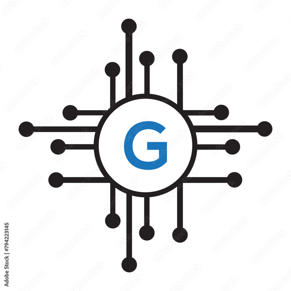 Initial Tec Logo combine with letter G vector template Initial Tec Logo combine with letter G vector template