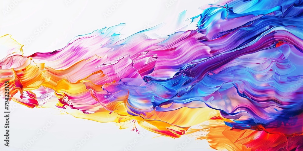 Vibrant color explosion: Abstract artistic fluid painting wave