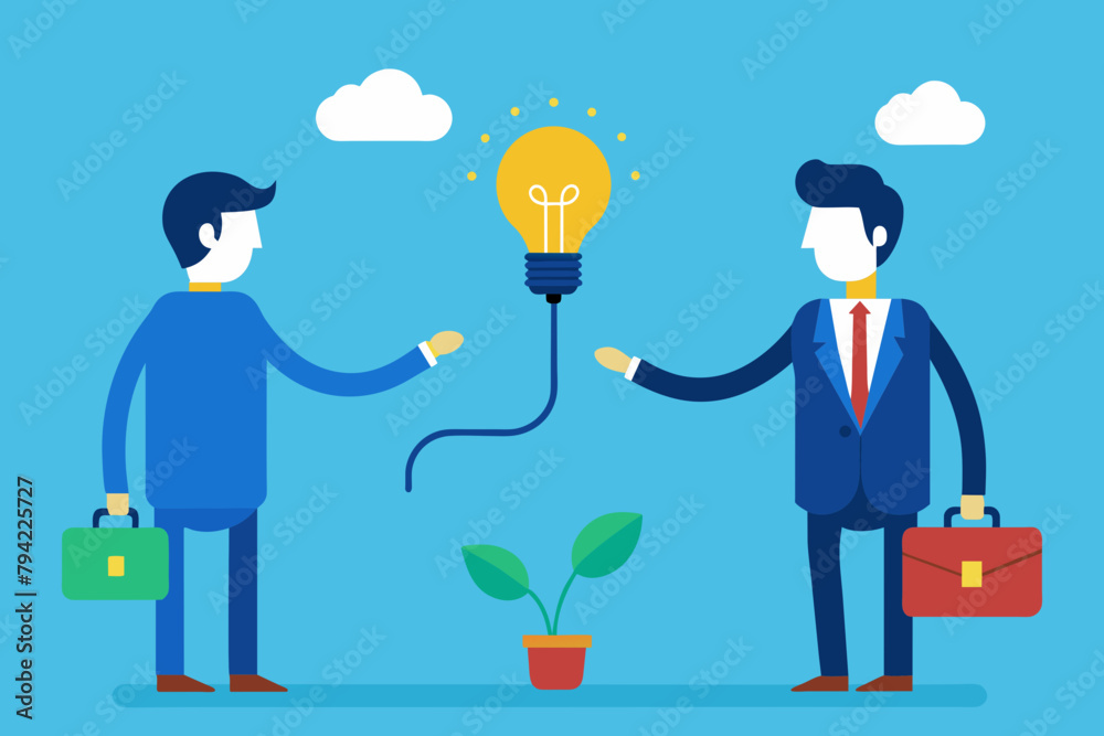 exchanging knowledge vector illustration