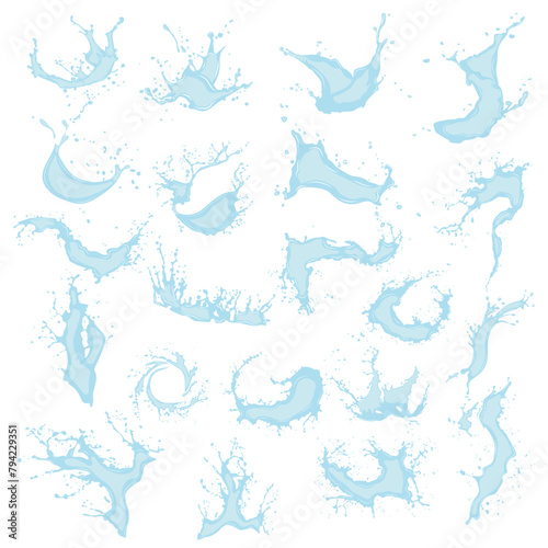 large collection of vector splashes and splashes of liquid