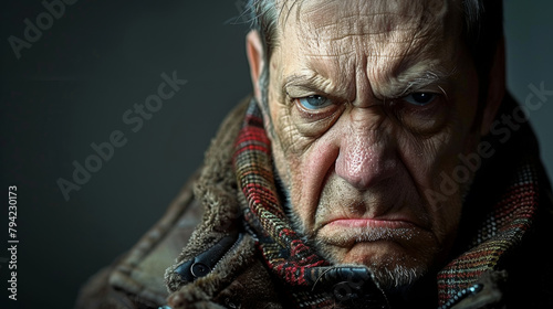 man with Disgust  Nose wrinkles  lip curls  revulsion evident  recoiling in distaste