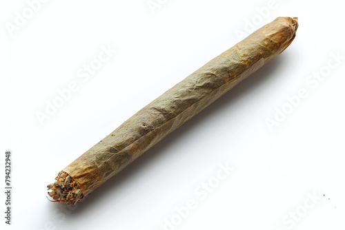 marijuana weed blunt or joint isolated on white background photo