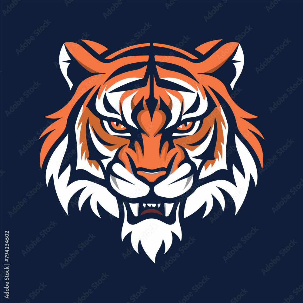Angry tiger head mascot logo vector illustration Angry tiger head mascot logo vector illustration