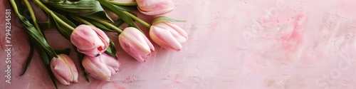 Pink Tulips on Pink Background
