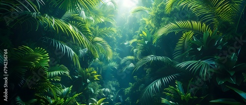 Lush tropical rainforest teeming with diverse plant and animal life. Concept Tropical Rainforest, Biodiversity, Wildlife, Flora, Rainforest Ecosystems