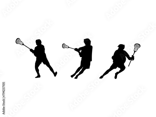 Lacrosse player silhouette.