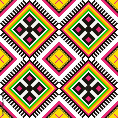 Earth's Tapestry: A Native American Seamless Pattern
Interwoven Cultures: A Geometric Design Inspired by Native American Traditions.