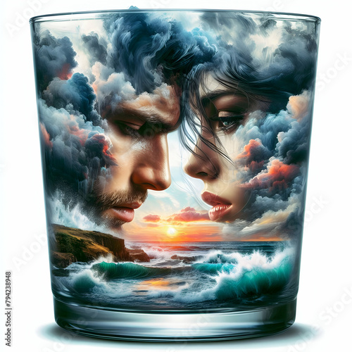 Couple in glass 