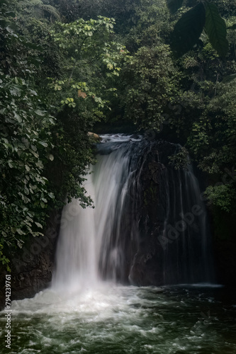 Cascada Rio Hollin is an impressive waterfall in Ecuador