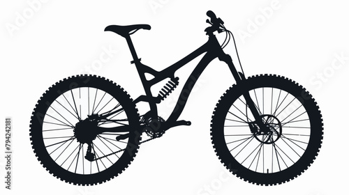a silhouette of a mountain bike on a white background