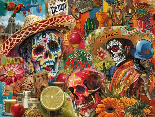 Painting of a Man Embracing Mexican Culture