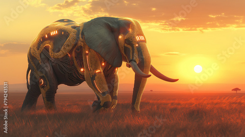 elephant in the sunset © Shahid