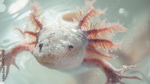 Axolotl with Fringed Gills