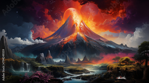 painted volcano enormous astral photo