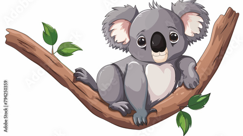 a koala sitting on a tree branch