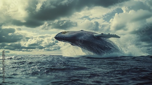 Majestic Blue Whale Breaching © Andreas