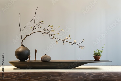 tranquility of a Japanese ikebana arrangement