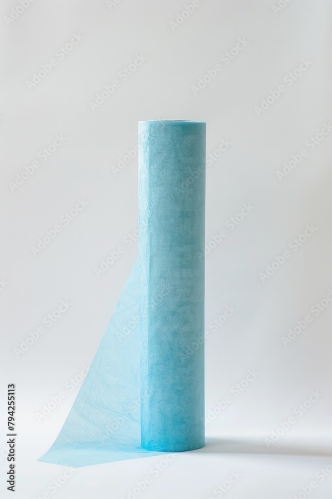 Fototapeta premium Blue tissue roll on a table, versatile image for various uses