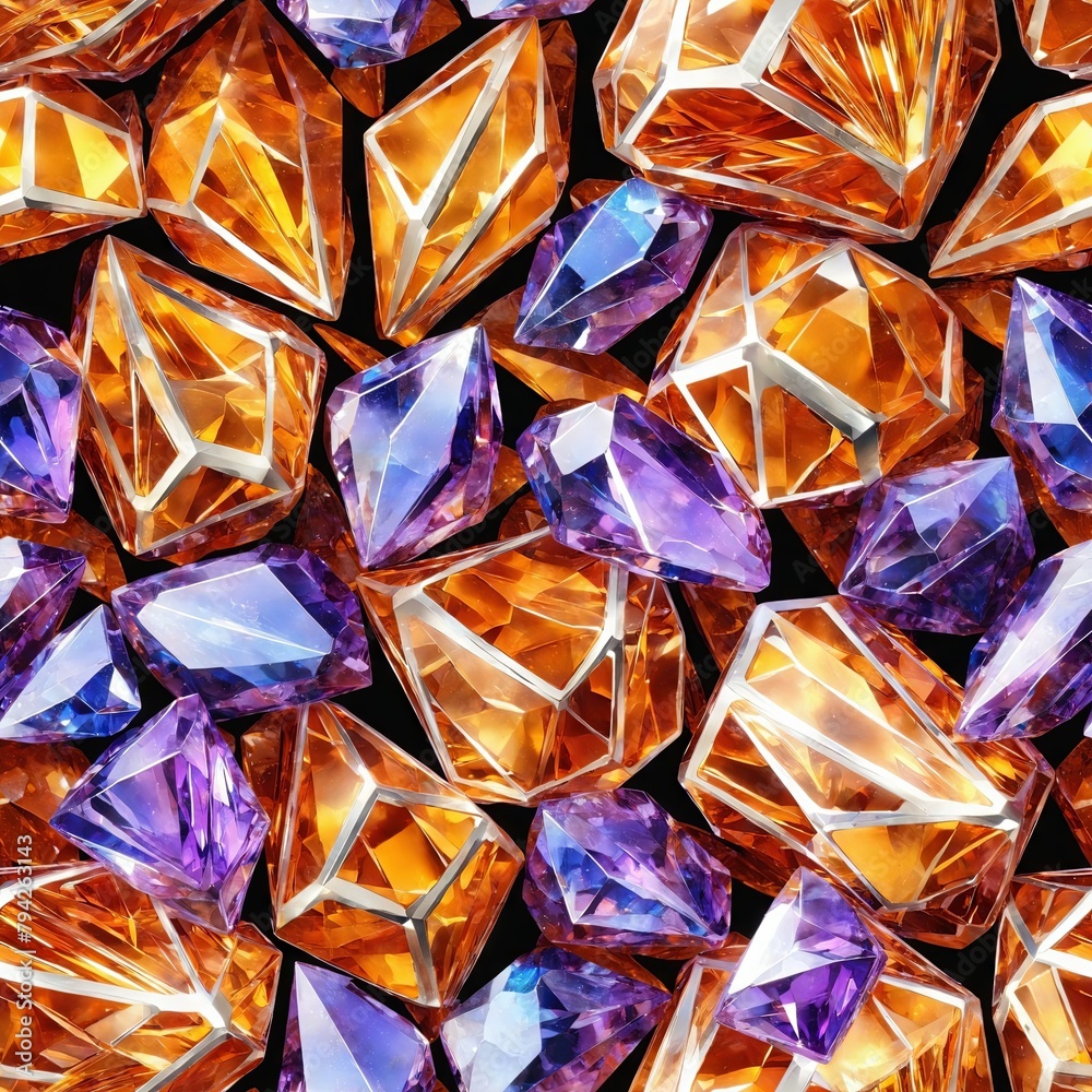 Crystals and Gems Seamless Pattern Background Crystals and Gems Seamless Pattern Background