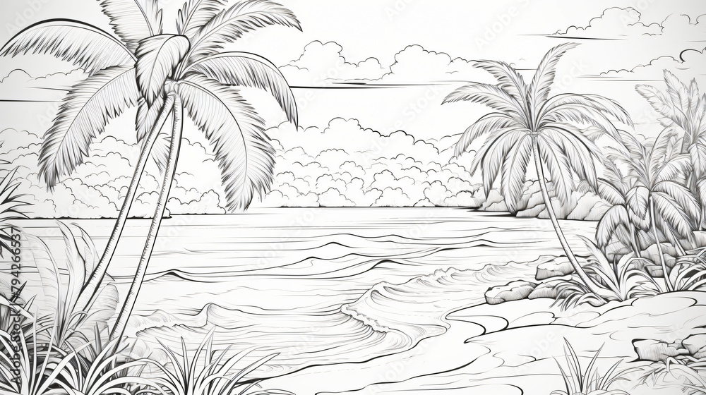 custom made wallpaper toronto digitalColoring book sandy beach