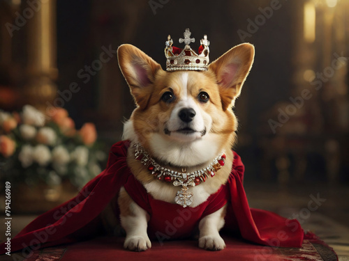 corgi dog in dress AI generated