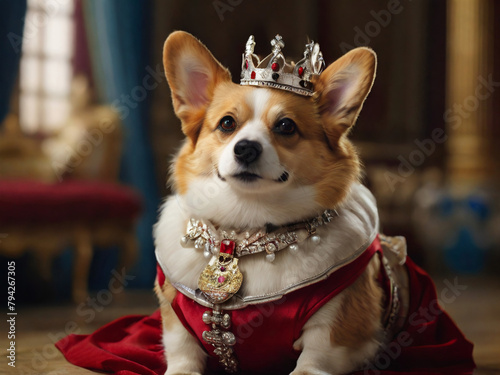 corgi dog in dress AI generated