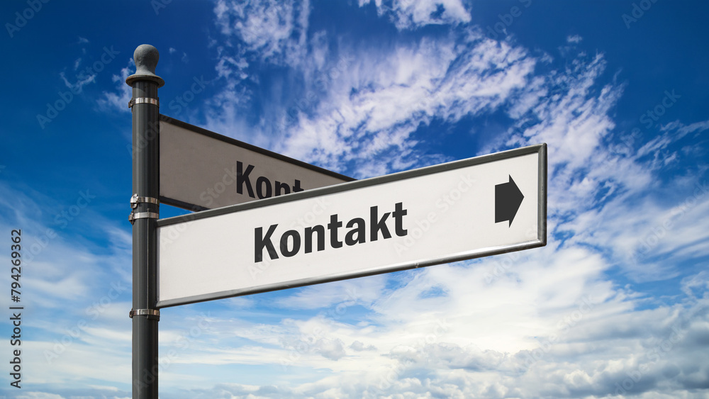 Fototapeta premium Signposts the direct way to Contact