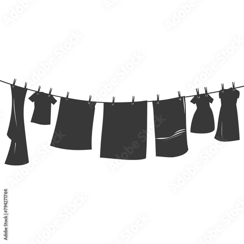 Silhouette clothesline for hanging clothes black color only © NikahGeh