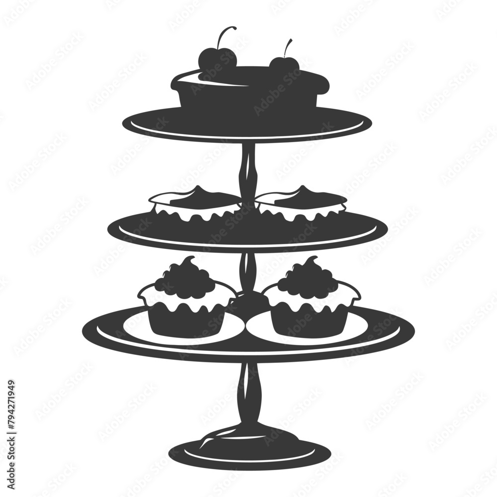 Silhouette cake platter black color only full Silhouette cake platter black color only full