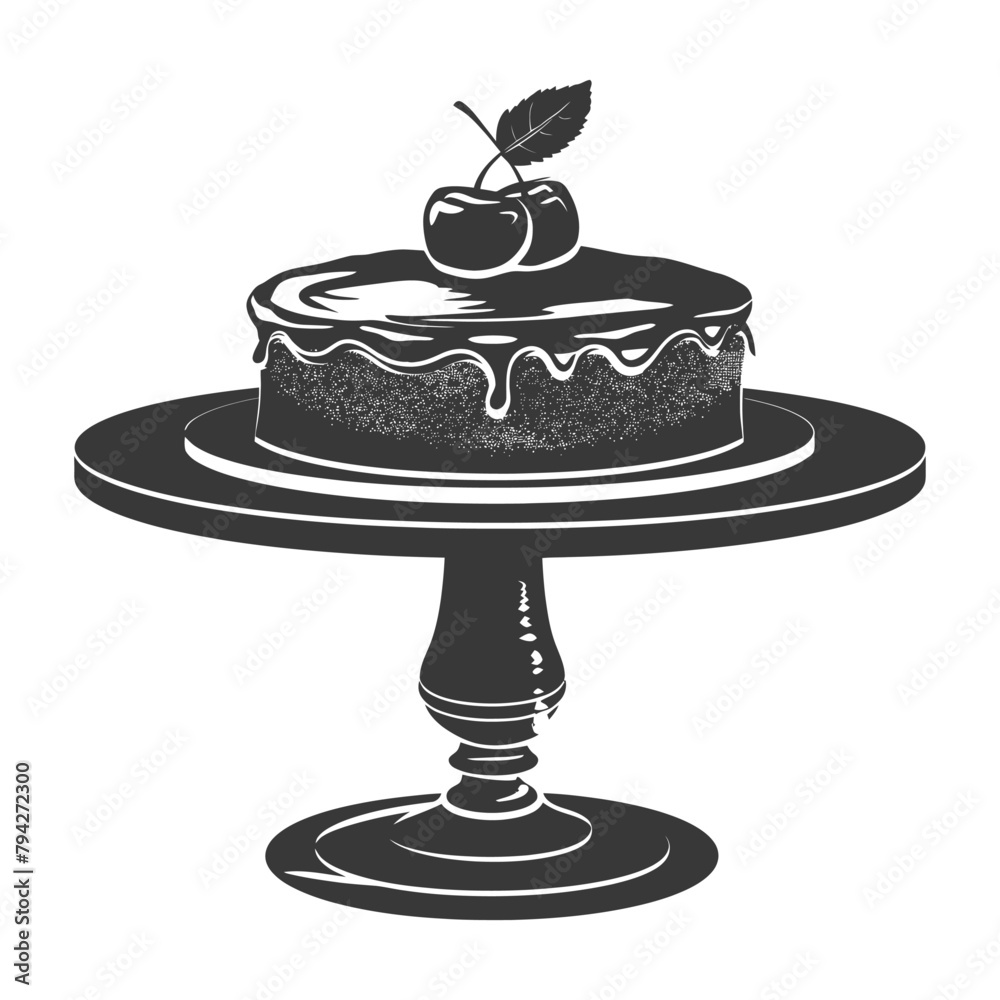 Silhouette cake platter black color only full Silhouette cake platter black color only full