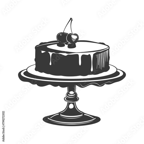 Silhouette cake platter black color only full